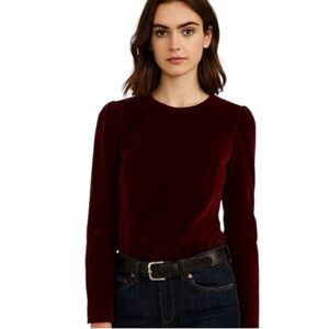 Vintage Dark red Velvet Puff Sleeve top 6
